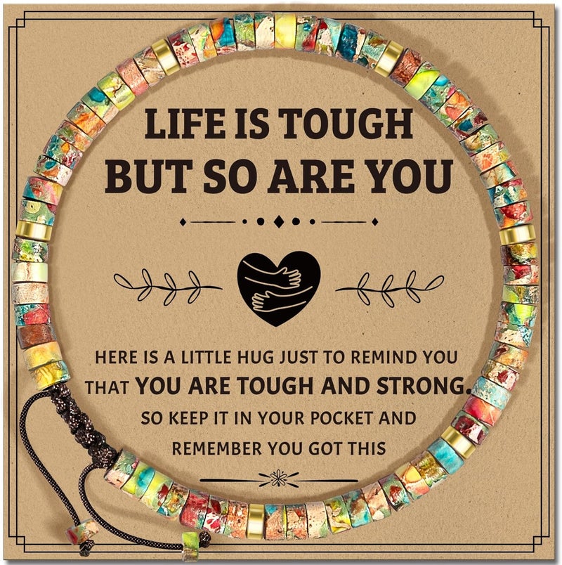 ZOKCC Inspirational Gifts Bracelets for Women: Christmas Day Gifts for Women Friends Sister Mom - Healing Natural Stone Beads Bracelets Thinking of you Get Well Soon Gift for Women - Image 1